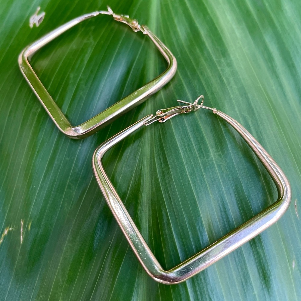 Gold Square Hoop Earrings